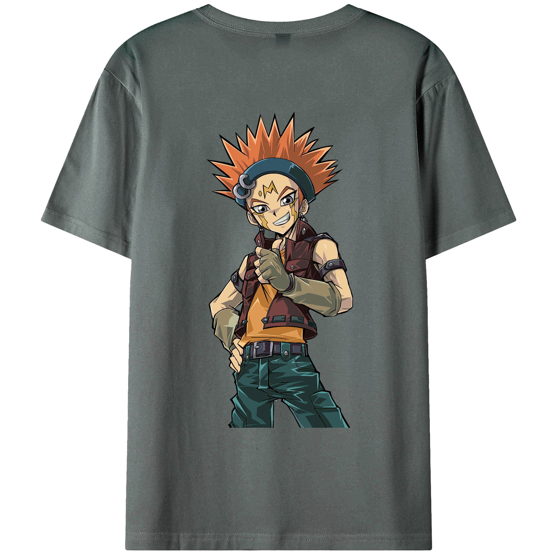 （画像用） 遊☆戯☆王 Yu-Gi-Oh! 綿100％ メンズ半袖Tシャツ（バックプリント） 通気性